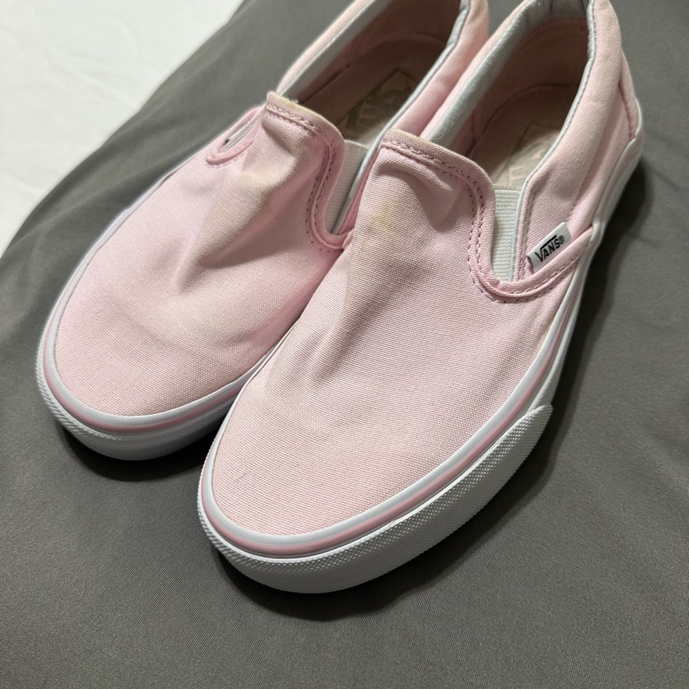 Vans Light Pink Canvas Slip-Ons